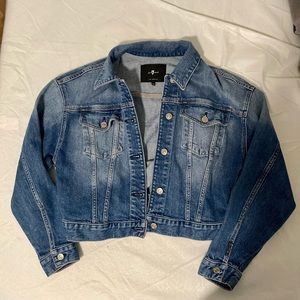 7 for all mankind cropped denim jacket